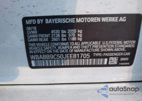 2018 BMW 330I from USA, damaged, VIN WBA8B9C50JEE81705